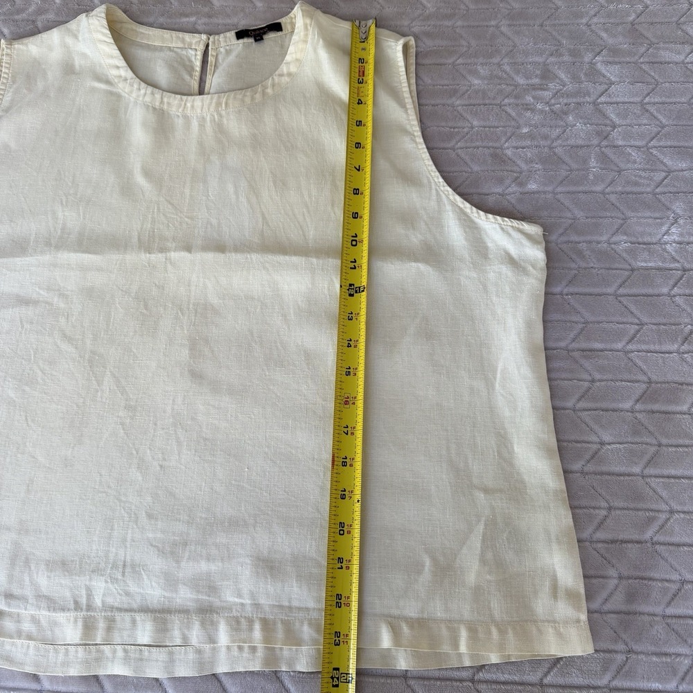 Quince 100% European Linen Tank Top Soft Yellow Sleeveless Size XL - Picture 4 of 6